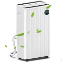 HOMCOM 5500mL Portable Dehumidifier with Air Purifier, UVC, Ioniser, 24H Timer, 5 Modes, 16L/Day, for Home Laundry, White(m-1)