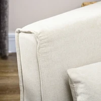 HOMCOM Sofá Cama Individual Poltrona Cama Dobrável Estofada em Linho Sintético com Encosto Ajustável em 6 Posições 72x78x79 cm Creme(m-9)