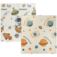 AIYAPLAY Space-Themed Baby Plat Mat Double Sided, Foldable, Water-Resistant for Outdoor/Indoor, 177 x 146 x 1.5cm(m-11)