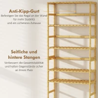 HOMCOM 6-Ebenen-Regal aus Bambusholz, verstellbare Regalböden, freistehendes Aufbewahrungsregal, Naturholz(m-6)