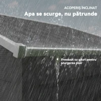 Outsunny Magazie de Gradina, Suport pentru Unelte din Otel cu Usi Glisante si Orificii de Aerisire, 196x236x208 cm, Maro(m-7)