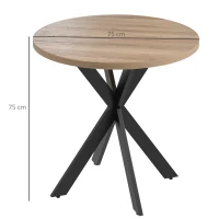 HOMCOM Dining Table 75 x 75 cm Round Kitchen Table for 2-4 People Modern Dining Table with Spider Leg Brown(m-3)
