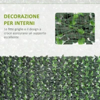 Outsunny Rotolo di Siepe Artificiale 3x1 m in PE e Tessuto per Balcone e Giardino, Verde Chiaro e Verde Scuro(m-6)