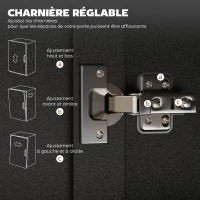 HOMCOM Dessert îlot de cuisine multi-rangements tiroirs placard 2 portes avec étagère réglable 105 x 36 x 85 cm noir(m-7)