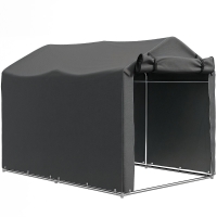 Outsunny Carpa de Jardín Exterior para Herramientas Bicicletas 2,2x1,57x1,65 m con Puerta con Cremallera Impermeable Gris Oscuro