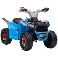 HOMCOM Elektro-Kinderquad, 2,5 km/h, Vorwärts- & Rückwärtsgang, für 18-36 Monate, Blau(m-1)