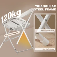 HOMCOM Ensemble 6 Chaises pliantes avec trous d'évacuation en plastique et métal, 45x49x79.5 cm, Blanc(m-4)