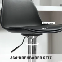 Homcom Set 2 Scaune Bar – Reglabile, Cu Spatar si Pivotante(m-6)