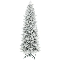 HOMCOM 7ft Flocked Artificial Christmas Tree(m-11)
