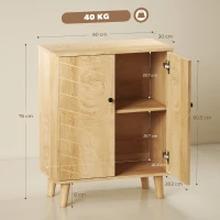 HOMCOM Mobile Multiuso Stile Vintage in Legno con Due Ripiani interni, 60x30x76cm(m-3)