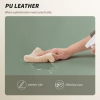 HOMCOM Sedia da Scrivania con Poggiapiedi Schienale Reclinabile Alto Imbottitura Spessa Rivestita in Pelle Sintetica Ruote Verde(m-4)