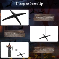 Outsunny 160cm Lifelike Moving Witch Decoration - Multi(m-8)