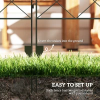 Outsunny Steel Decorative Swirls Outdoor Picket Fence Panels Set of 4, Black(m-4)