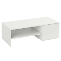 HOMCOM Verstelbare salontafel, metalen rails, spaanplaat, voetdoppen, Wit