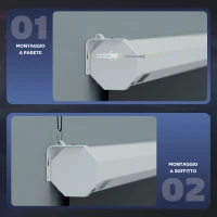 HOMCOM Telo per Proiettore 120" Rapporto 16:9, Fissaggio a Muro e Soffitto per Casa e Ufficio, Bianco(m-8)