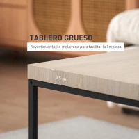 HOMCOM Juego de 2 Mesas de Centro Mesa Nido Moderna Mesitas Auxiliares Patas de Acero para Salón Dormitorio Oficina Roble(m-6)