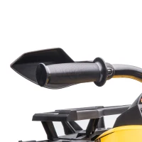 HOMCOM Quad Buggy électrique Enfant 12 V 8 Km/h Max. Voiture électrique Enfant avec Effets Lumineux sonores Selle avec Dossier Porte-Bagage Avant métal PP Jaune Noir(m-9)