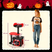 PawHut Cat Tree, Gothic Cat Tower with Scratching Posts, Cute Condo, Coffin Platform, Bed and Spider Toy, Halloween(m-3)