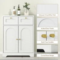 HOMCOM Bathroom Floor Cabinet with 2 Drawers - White(m-6)