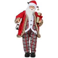 HOMCOM 4'6" Animated Santa Claus Figure, with Sound - Red(m-10)