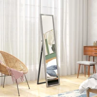 HOMCOM Glitter Frame Full-Length Mirror - Silver(m-9)