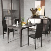 HOMCOM 4er-Set Stühle Esszimmerstühle Küchenstühle, modernes Design, 41 cm x 50 cm x 97 cm, Schwarz(m-2)