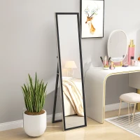 HOMCOM Glitter Frame Full-Length Mirror - Black(m-2)