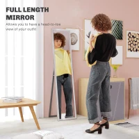 HOMCOM Glitter Frame Full-Length Mirror - Silver(m-4)