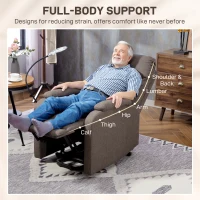 HOMCOM Electric Rise/Recline Armchair, with Reading Light - Brown(m-7)