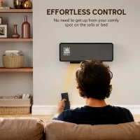 HOMCOM 2000W Ceramic Electric Heater with Fan, Adjustable Thermostat, Wall Mounted - Black(m-8)