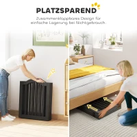 PawHut Absperrgitter Hund Freistehendes Schutzgitter mit Füßen, Klappbar Hundegitter, 5 Paneelen, 261,5 x 29,5 x 61 cm, Schwarz(m-4)