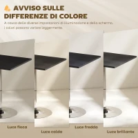 HOMCOM Tavolo Quadrato Regolabile in Altezza, Metallo e MDF, Tavolino da Bar, Cucina, Soggiorno, Nero, 60x60x69-91cm(m-7)