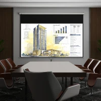 HOMCOM Telo per Proiettore 120" Rapporto 16:9, Fissaggio a Muro e Soffitto per Casa e Ufficio, Bianco(m-9)