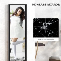 HOMCOM Glitter Frame Full-Length Mirror - Black(m-5)