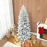 HOMCOM 6ft Flocked Artificial Christmas Tree(m-2)