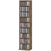 HOMCOM 260 Narrow CD Storage Unit - Rustic Brown(m-11)