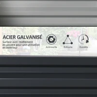 Outsunny Lot de 2 jardinières surélevées, carre potager de jardin pour légumes, fleurs, acier galvanisé 60 x 60 x 30,5 cm, gris(m-5)