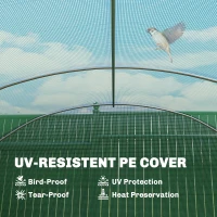 Outsunny 19 x 9.8ft Walk-In Polytunnel Greenhouse - Green(m-6)