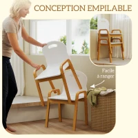 AIYAPLAY Lot de 2 chaises pour enfants réglables en hauteur fauteuil enfants en bois massif avec accoudoirs 39x34x61,5cm blanc(m-7)