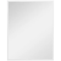 HOMCOM Specchio da parete rettangolare 90 x 70 cm, cornice in legno bianca, ideale per bagno, soggiorno o camera(m-1)