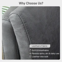 HOMCOM Two-Seater Leathaire Sofa - Grey(m-6)