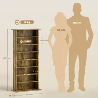HOMCOM 360 CD Storage Unit - Rustic Brown(m-3)