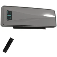 HOMCOM 2000W Ceramic Electric Heater with Fan, Adjustable Thermostat, Wall Mounted - Grey(m-1)