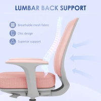 Vinsetto 44-56cm Mesh Back Office Chair - Pink(m-6)