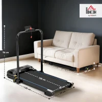 HOMCOM Tapis Roulant Camminatore Pieghevole 2,5 CV con Display LED Velocità Regolabile Max. 10 km/h Telecomando Nero(m-3)