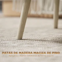 HOMCOM Mesa de Centro Elevable con Compartimentos Ocultos de Almacenaje y Patas de Pino para Salón Comedor 91x56x43 cm Roble(m-8)