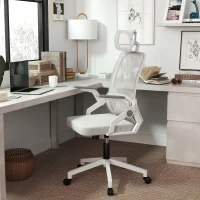 Vinsetto Bürostuhl Schreibtischstuhl Office-Stuhl, höhenverstellbar, 1 Kopfstütze, 58 x 61 x 119 cm. Schwarz(m-2)