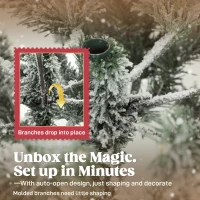 HOMCOM 6ft Snow Flocked Artificial Christmas Tree(m-6)