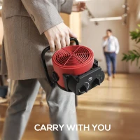 HOMCOM 2000W Portable Ceramic Electric Heater with Fan - Red(m-8)