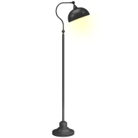 HOMCOM Lampadaire sur pied salon rotatif à 180°, lampe à arc avec abat-jour réglable, interrupteur à pied, 42x25,5x152cm, noir(m-11)